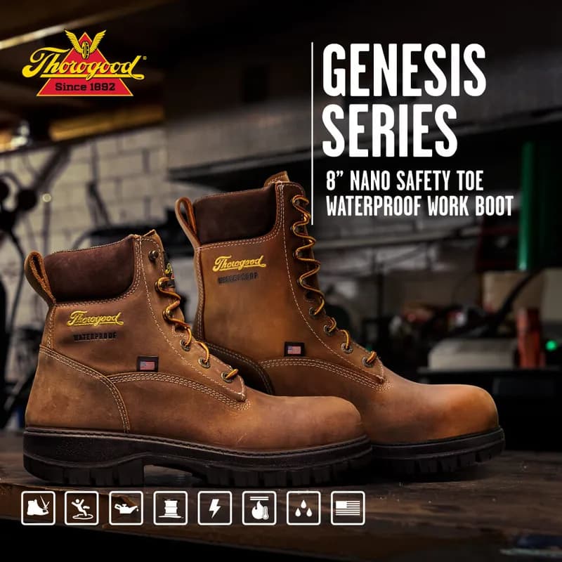 Genesis Series 8″ Chestnut Safety Toe Waterproof Work Boot — image 1 of 1