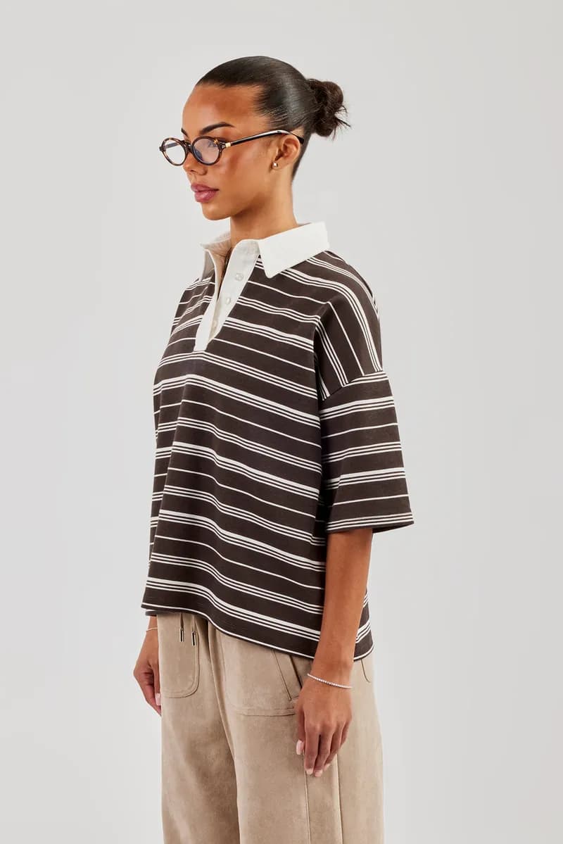 REGION Short Sleeve Oversized Tee Chocolate — image 1 of 1