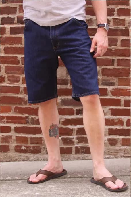 Stretch Denim Six Pocket Short - Dark Stonewash — image 1 of 1