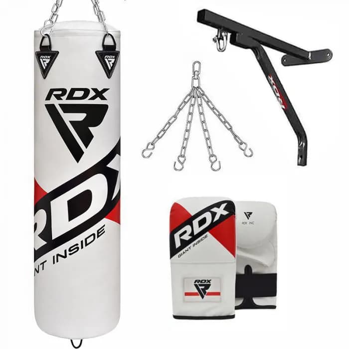 RDX F10 4ft / 5ft 4-in-1 Punch Bag with gloves & wall Bracket Set — image 1 of 1