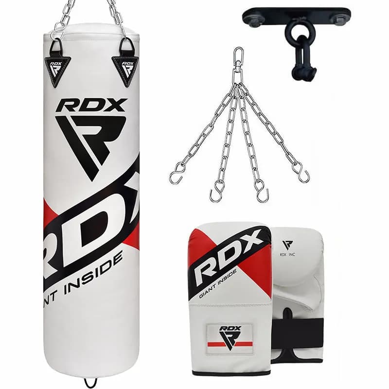 RDX F10 4ft / 5ft 4-in-1 Punch Bag with Mitts and Ceiling Hook Set — image 1 of 1