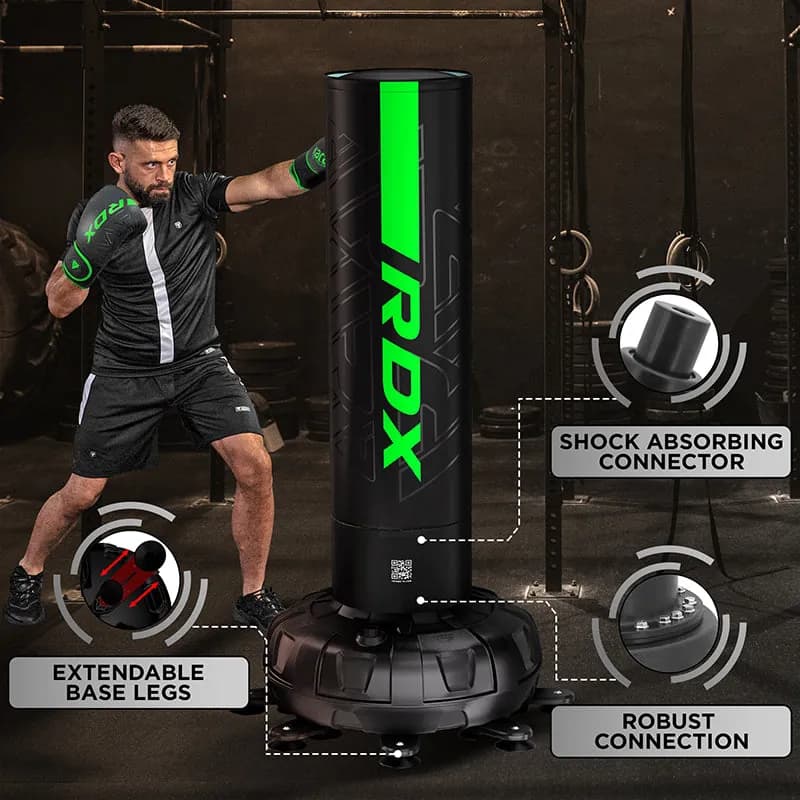 RDX F6 6ft Kara Green & Black Free-Standing Punch Bag With Mitts Set — image 1 of 1