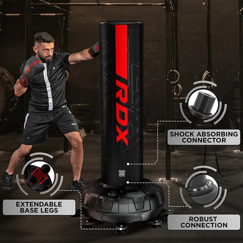 RDX F6 6ft Kara Red & Black Free-Standing Punch Bag With Mitts Set — image 1 of 1