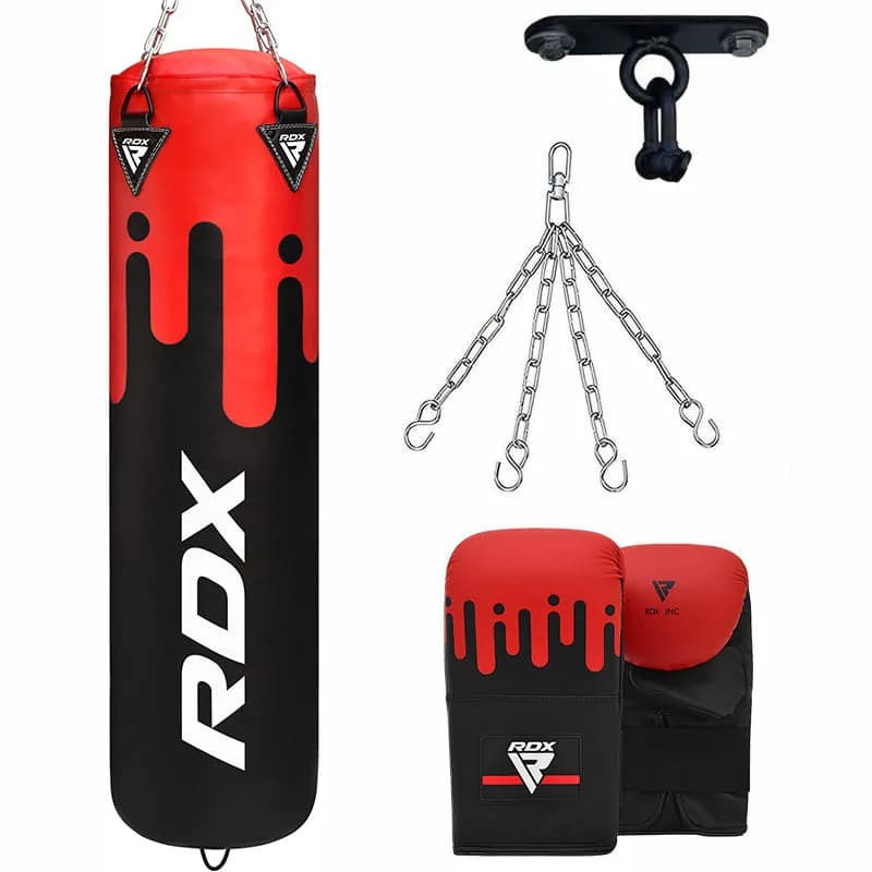 RDX F9 4ft / 5ft 4-in-1 Punch Bag with Gloves & Ceiling Hook Set — image 1 of 1