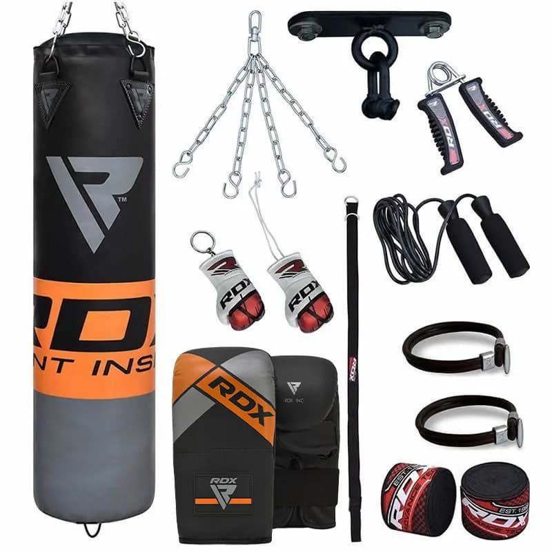 RDX 12O 4ft / 5ft 13-in-1 Heavy Boxing Punch Bag & Mitts Set — image 1 of 1