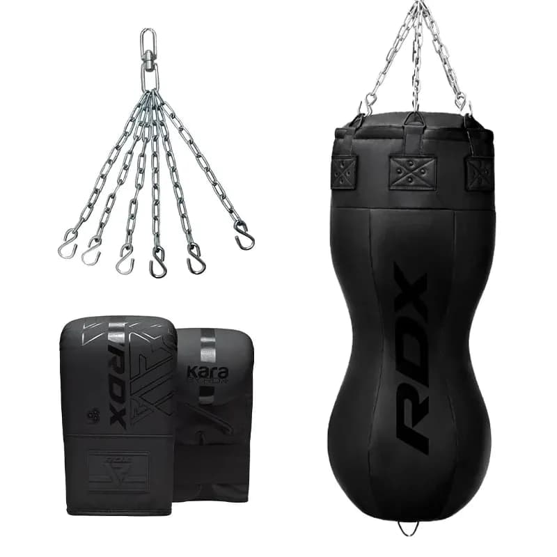 RDX Full Black Body Punch Bag with Mitts — image 1 of 1