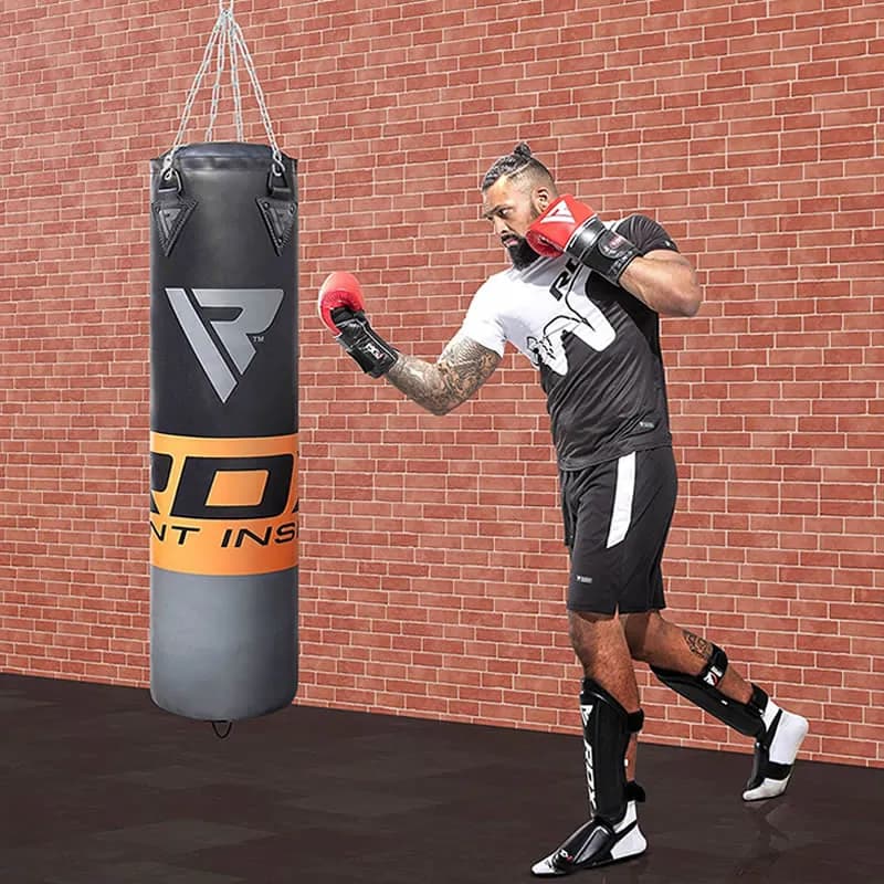 RDX F12 4ft / 5ft 3-in-1 Punch Bag & Gloves Black / Orange / Gray Set — image 1 of 1