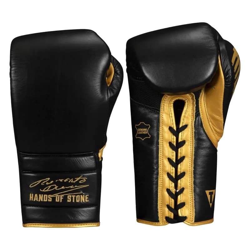 TITLE Boxing Roberto Duran Leather Sparring Boxing Gloves — image 1 of 1