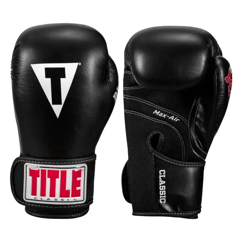 TITLE Classic Black Max Boxing Gloves — image 1 of 1