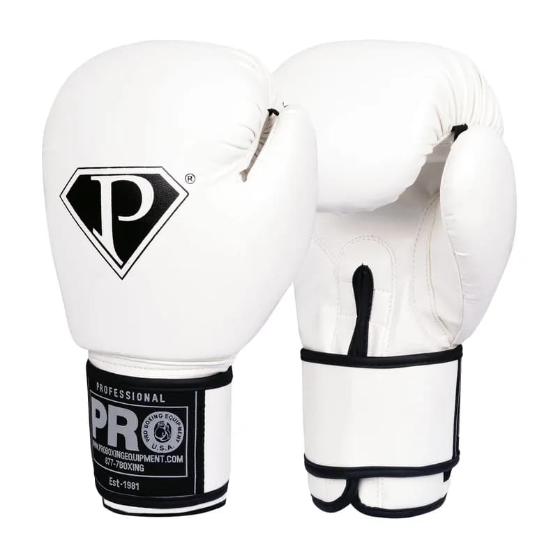 TITLE White Boxing Pro Bag Boxing Gloves — image 1 of 1