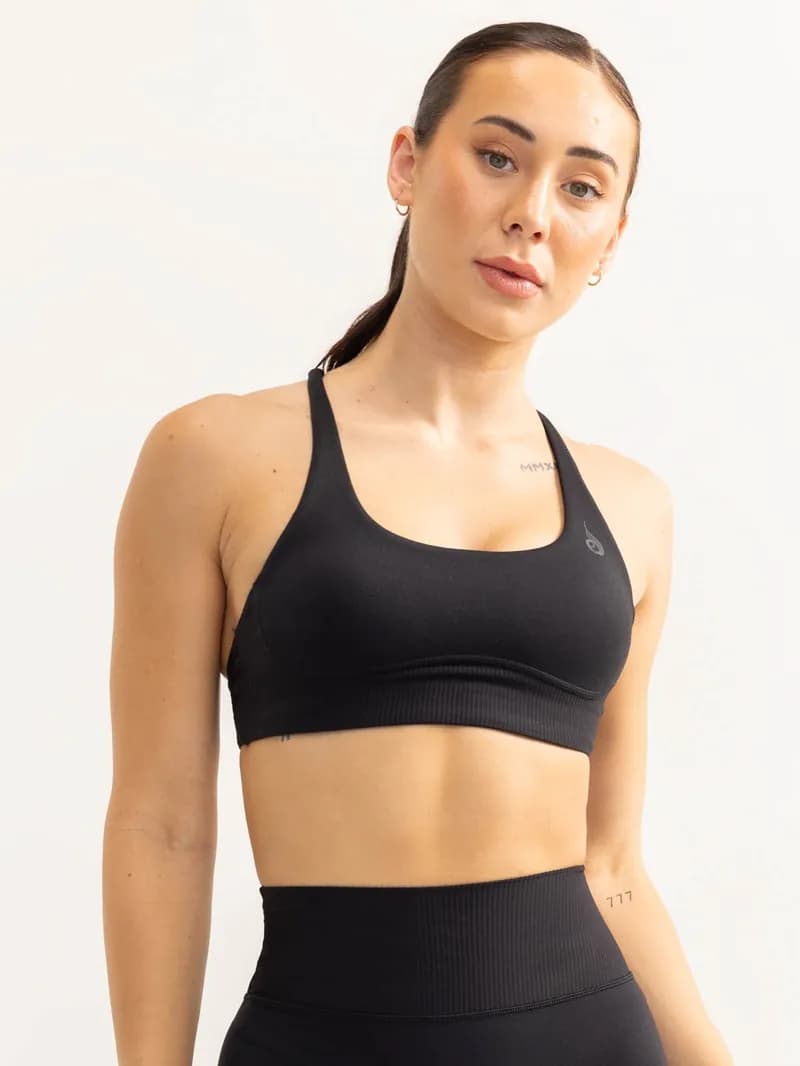 Activate Scoop Neck Sports Bra - Black