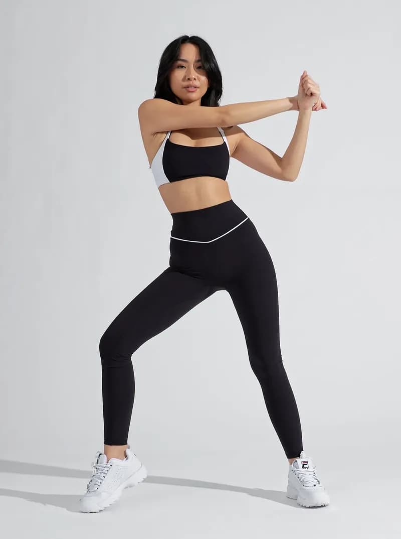 Aurora Sports Bra - Onyx Black and White — image 1 of 1
