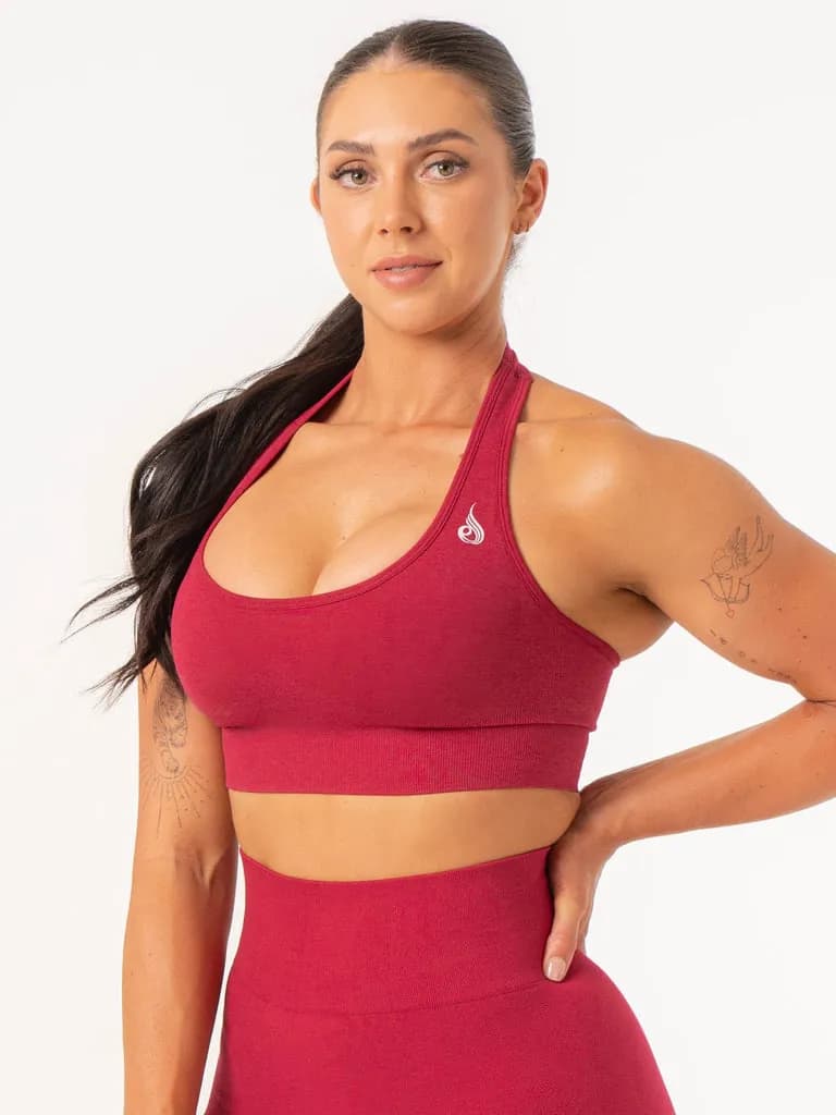 Contour Halter Bra - Berry Marl — image 1 of 1