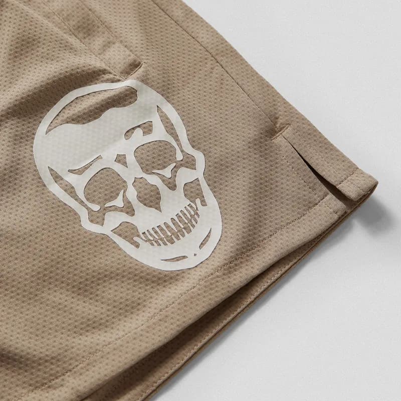 Core Skull Mesh Training Shorts - Khaki Green — image 1 of 1