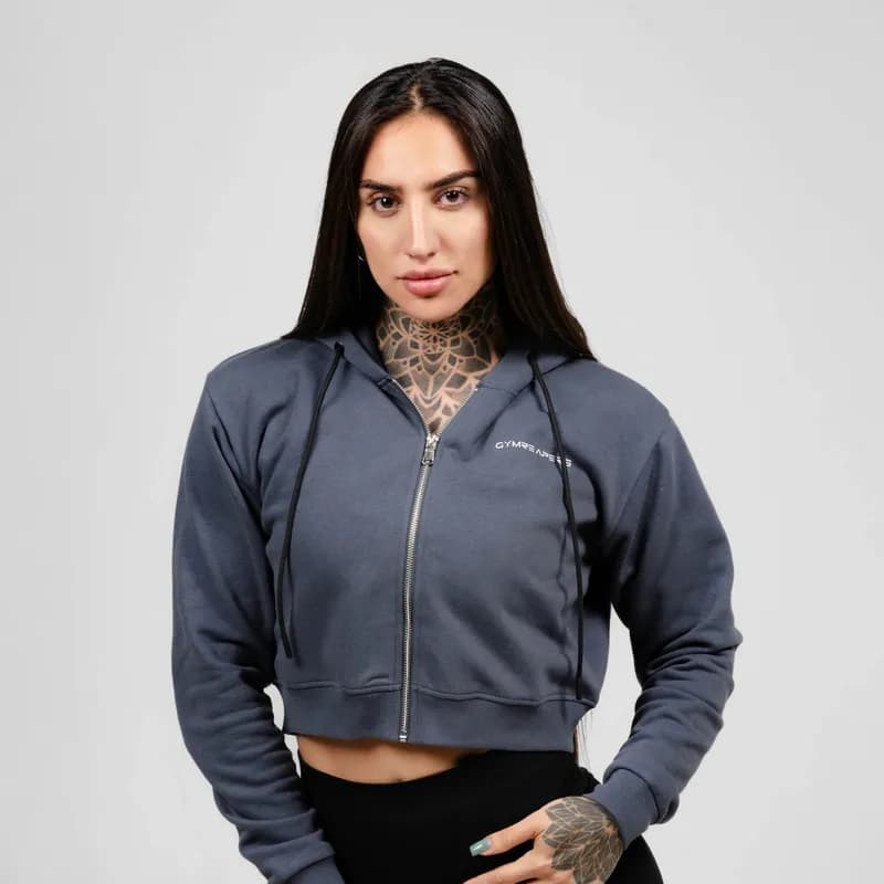 Cropped Zip-Up Hoodie - Riviera — image 1 of 1