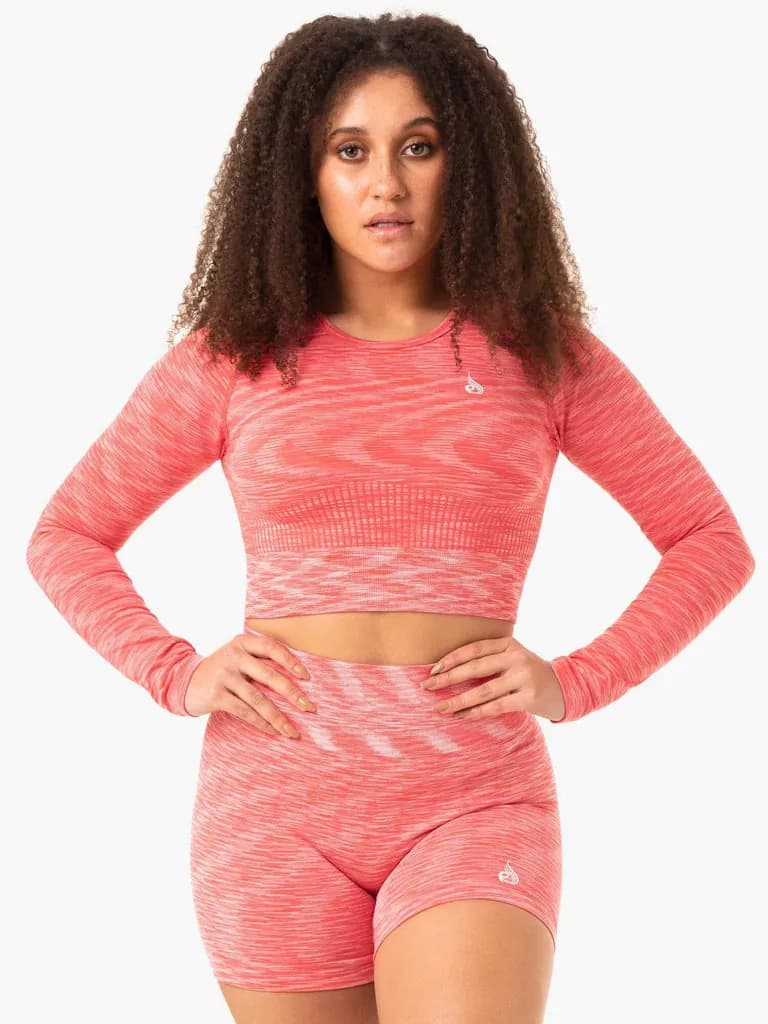 Evolve Seamless Long Sleeve Top - Coral — image 1 of 1