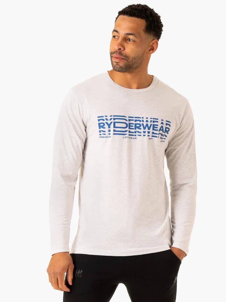 Graphic Long Sleeve T-Shirt - Grey Marl — image 1 of 1