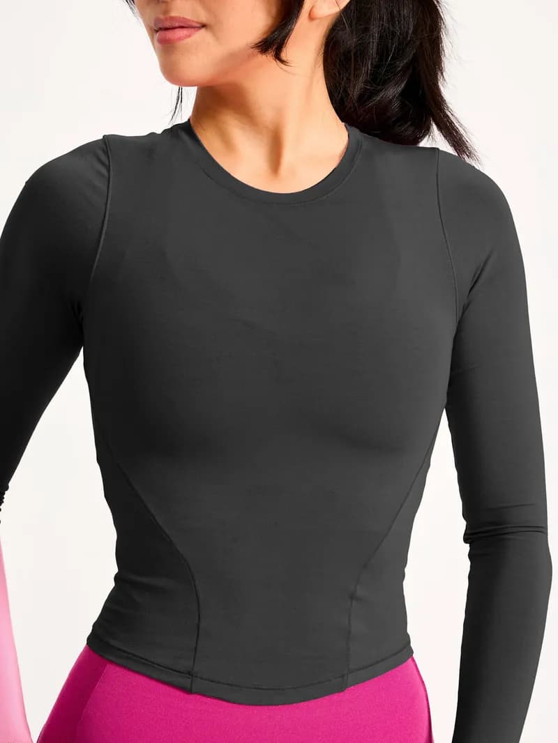 Halo Long Sleeve Baby Tee - Onyx Black — image 1 of 1