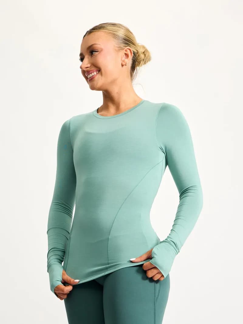 Halo Long Sleeve Hip Tee - Rio Blue — image 1 of 1