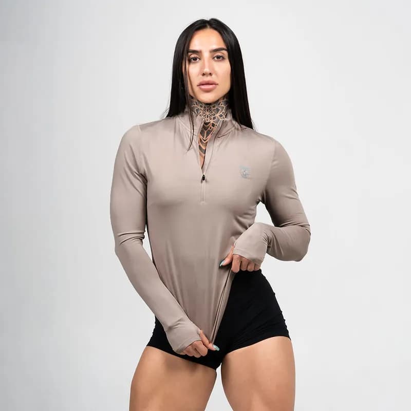 Women's Performance Quarter Zip - Taupe — image 1 of 1