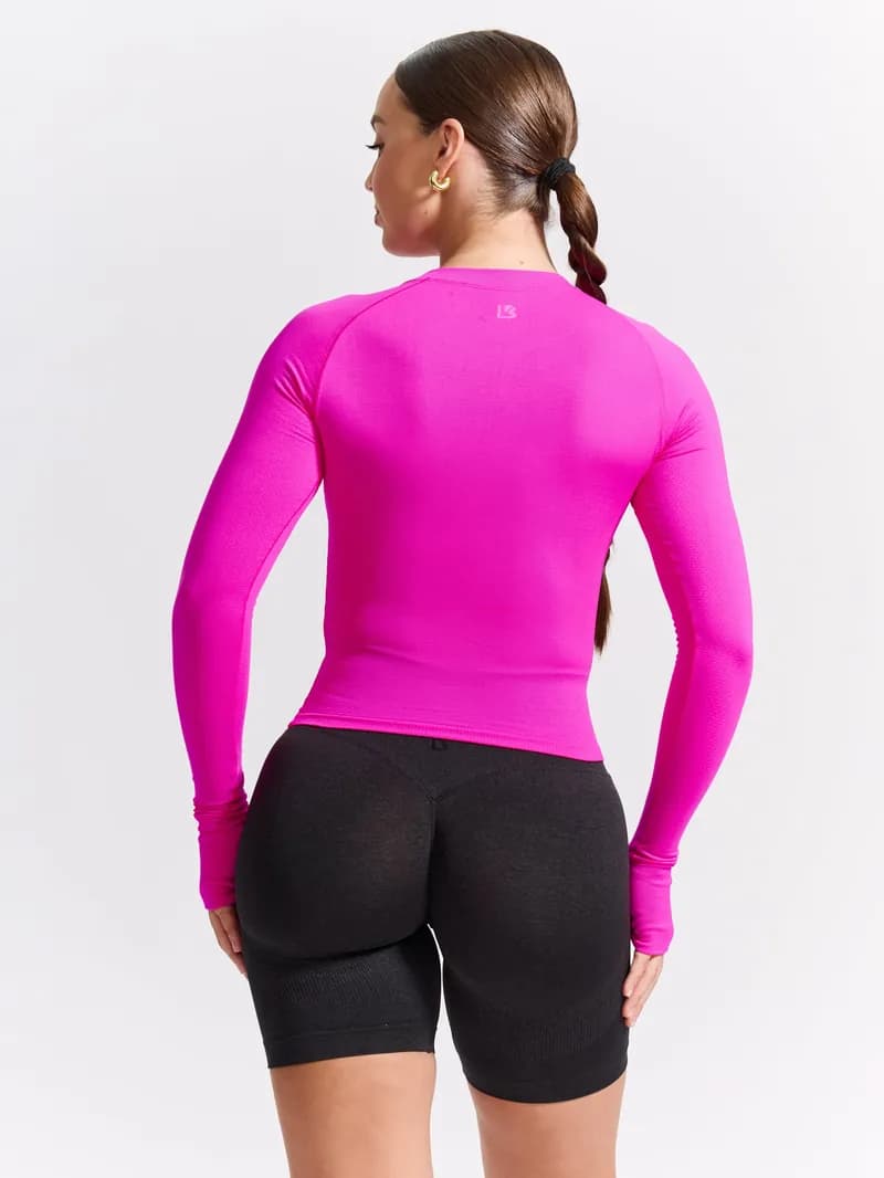 Seamless Long Sleeve Baby Tee - Hard Candy — image 1 of 1