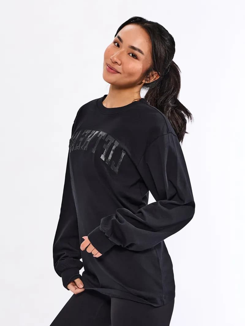 Selfie Long Sleeve Graphic Tee - Black — image 1 of 1