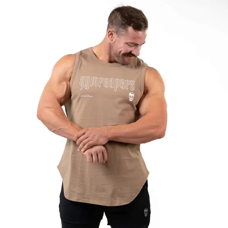 Icon Cut Off Tank - Tan — image 1 of 1