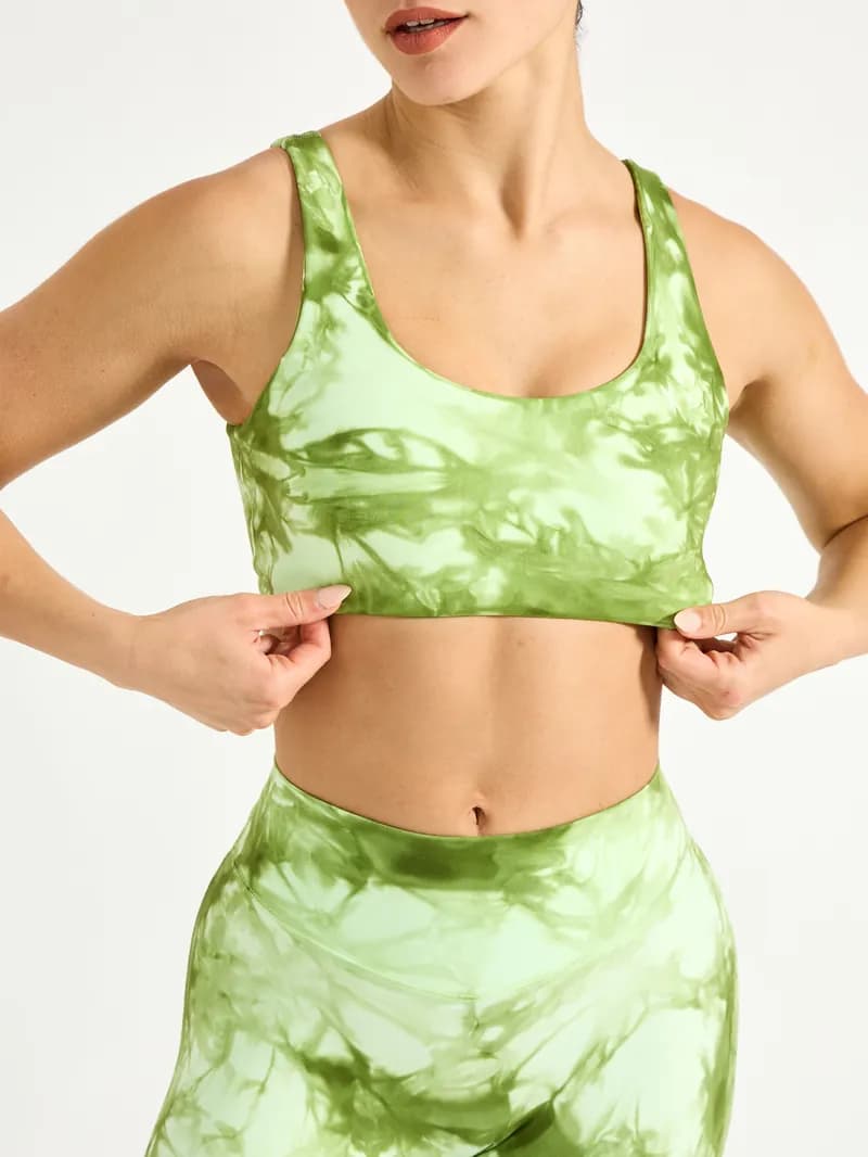 Double Dip Butter Sports Bra - Honeydew Tie Dye — image 1 of 1