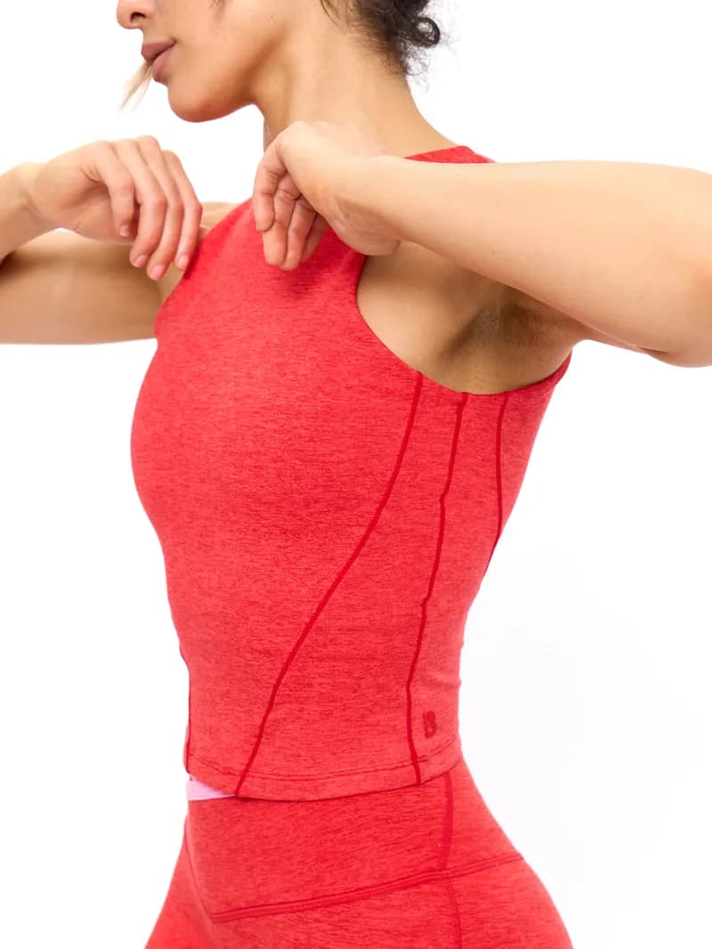 Dream Heather Contrast Sports Bra - Salsa Red — image 1 of 1
