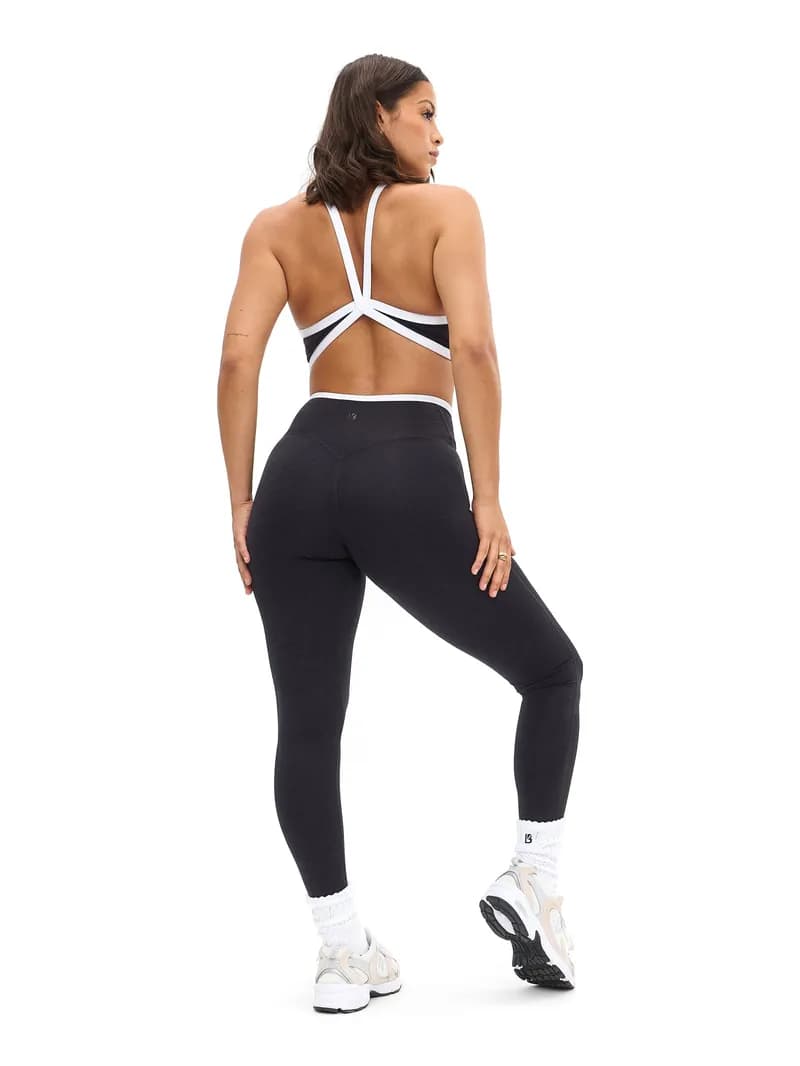 Dream Heather Contrast Sports Bra - Onyx Black and White — image 1 of 1