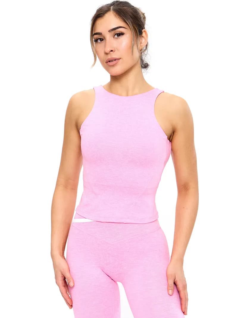 Dream Heather V Neck Tank - Heather Pink — image 1 of 1