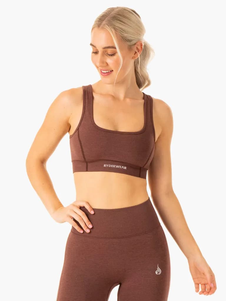 Enhance Seamless Sports Bra - Chocolate — image 1 of 1