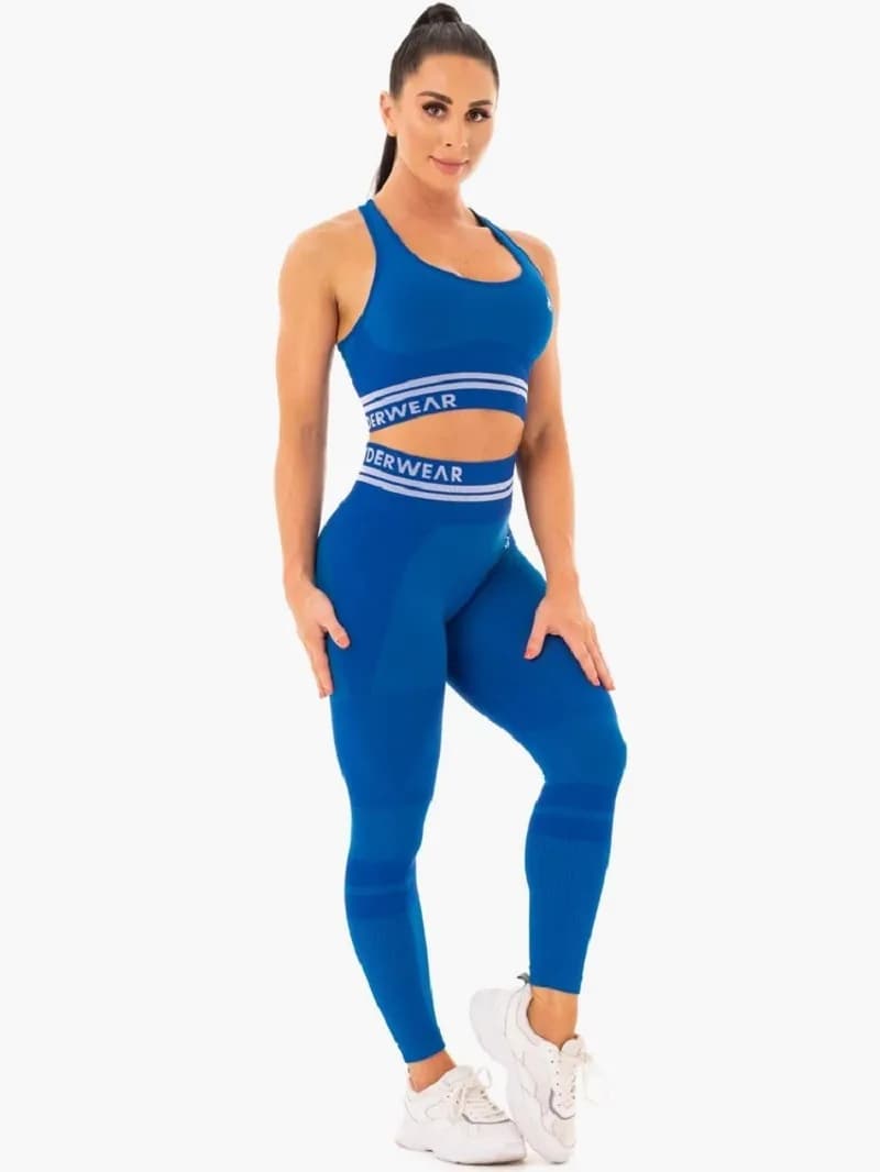 Freestyle Seamless Longline Sports Bra - Blue — image 1 of 1