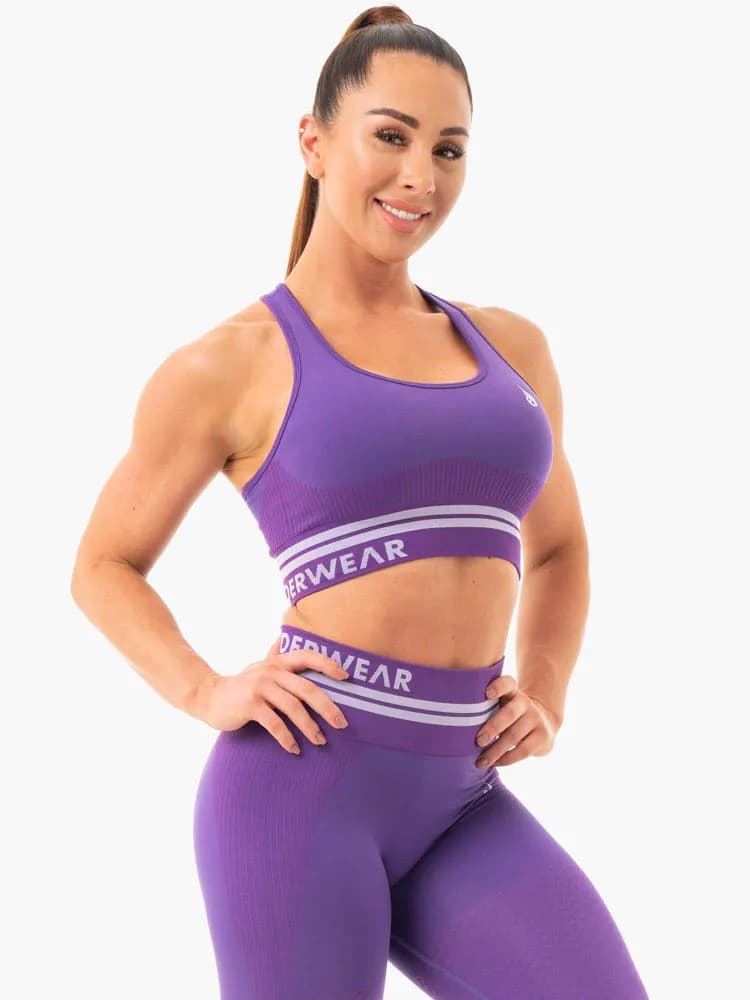 Freestyle Seamless Longline Sports Bra - Purple — image 1 of 1