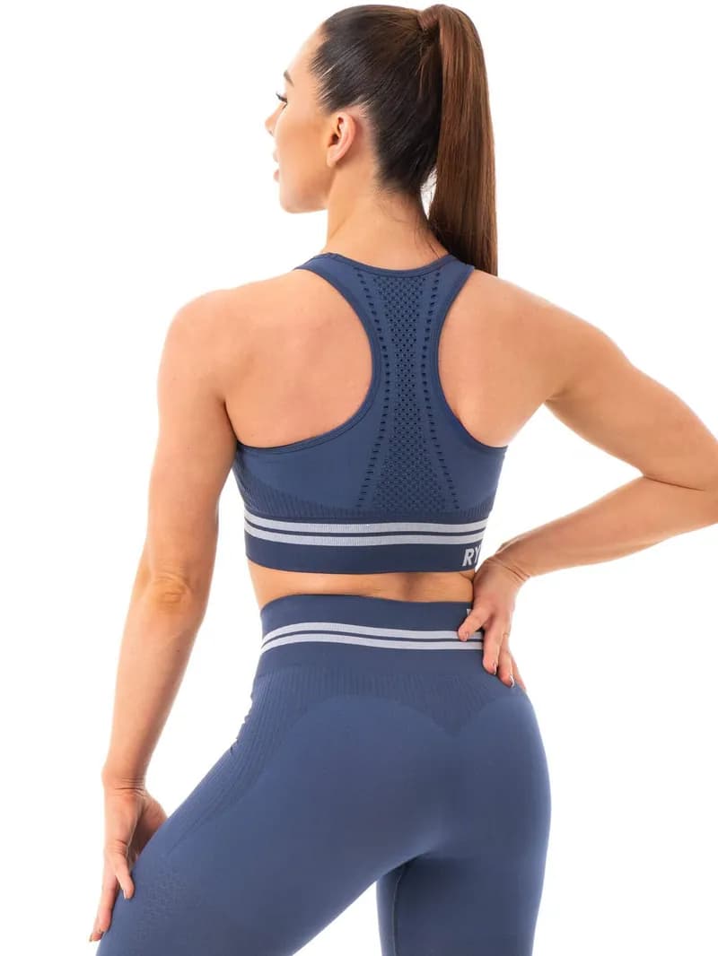 Freestyle Seamless Longline Sports Bra - Steel Blue — image 1 of 1