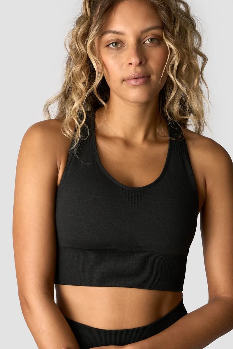 Geo Seamless Sports Bra - Black — image 1 of 1