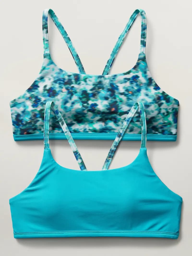 Girlfriend Reversible Sports Bra - Rio Blue and White — image 1 of 1