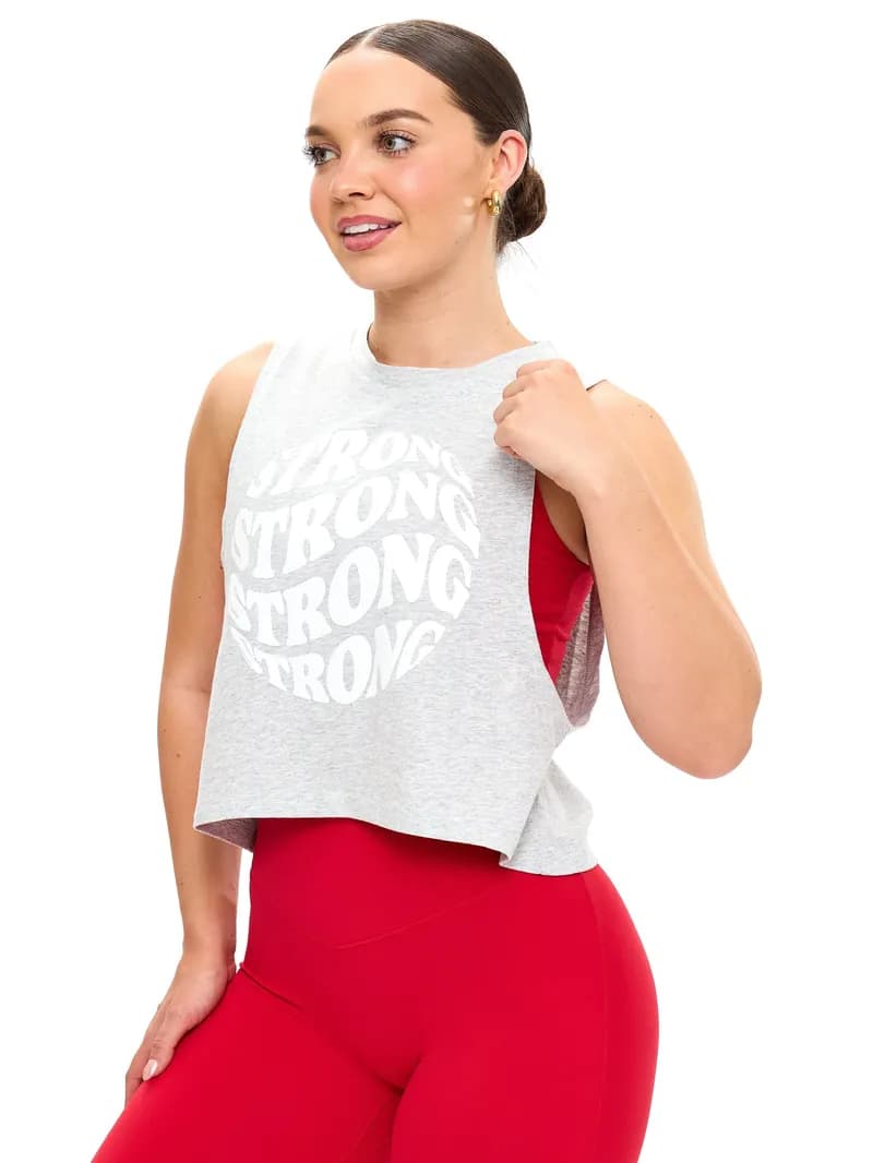 Globe Crop Tank - Heather Grey — image 1 of 1