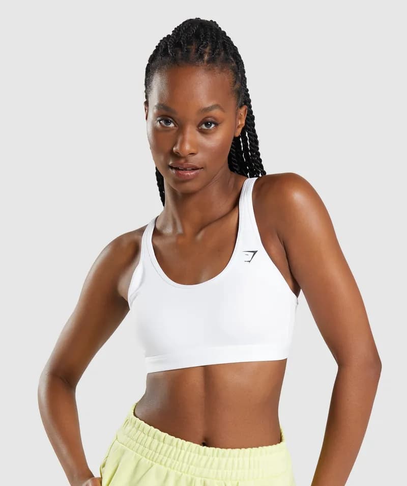 Icon Scoop Neck Sports Bra - White — image 1 of 1