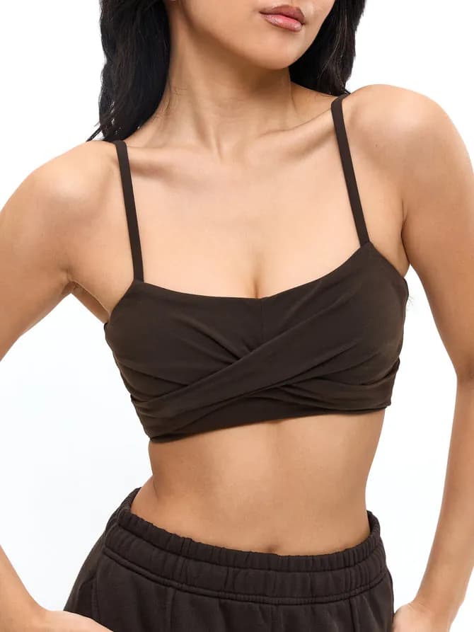 Ivy Wrap Sports Bra - Cold Brew — image 1 of 1