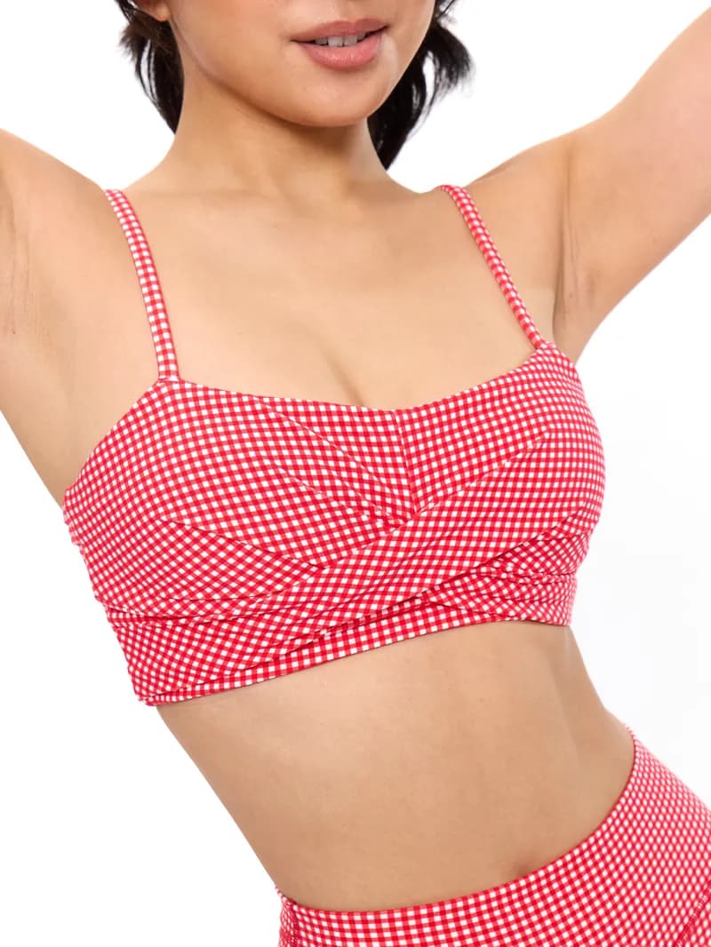 Ivy Wrap Sports Bra - Red Gingham — image 1 of 1