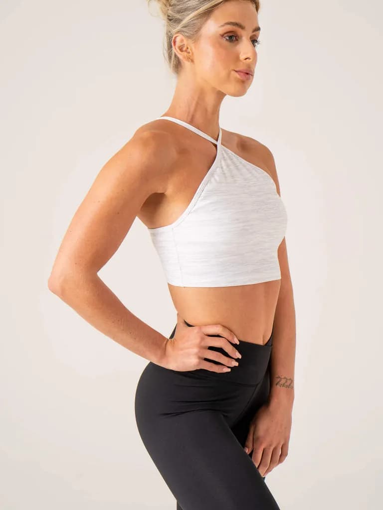Momentum Twist Sports Bra - Snow Grey Marl — image 1 of 1
