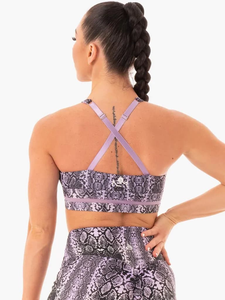 NEM X RW Sports Bra - Purple Snake — image 1 of 1