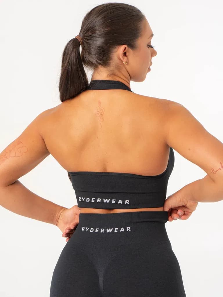 NKD Contrast Halter Bra - Black — image 1 of 1