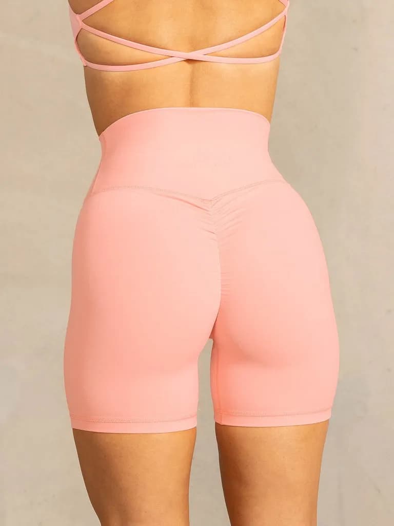 NKD High Waisted Scrunch Shorts - Pink — image 1 of 1