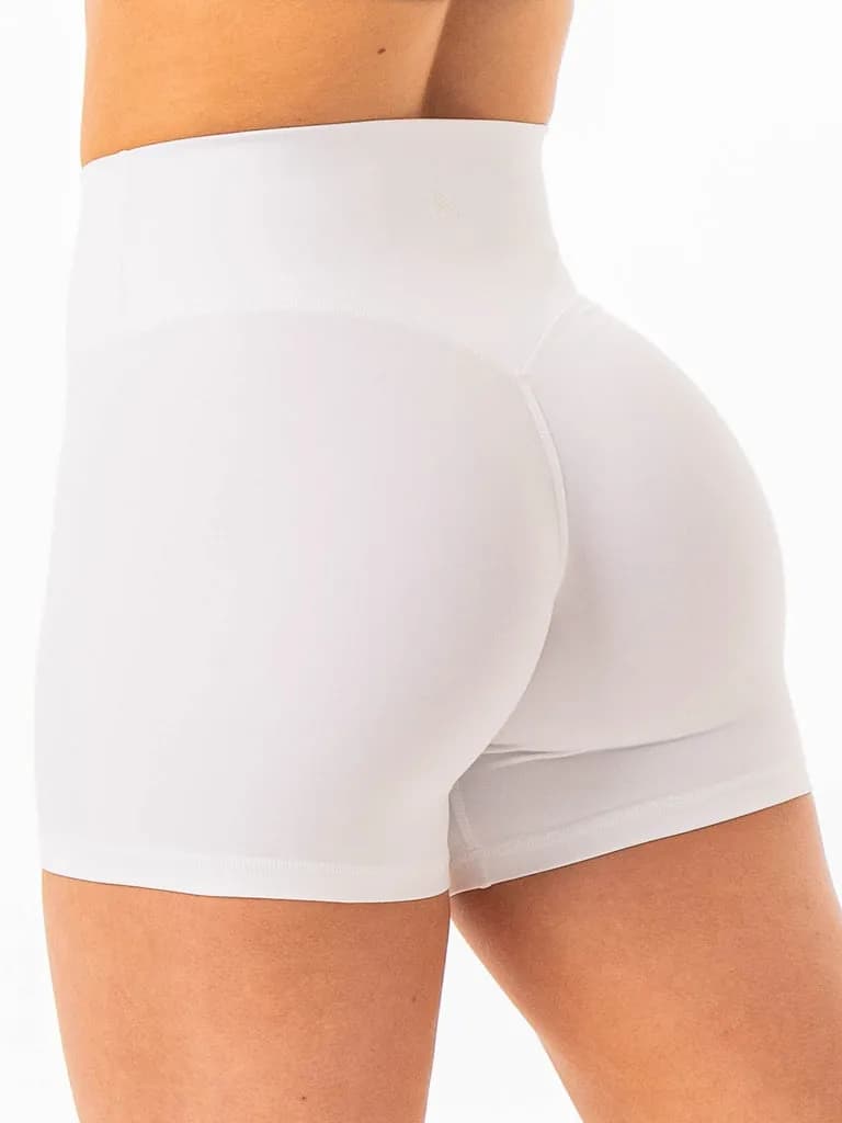 NKD High Waisted Scrunch Shorts - White — image 1 of 1