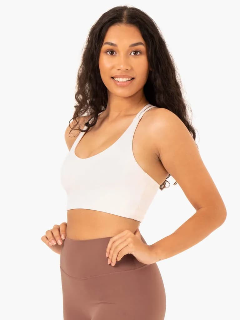 NKD Knot Sports Bra - Off White — image 1 of 1
