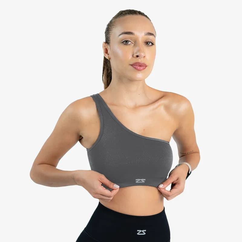NKD One Shoulder Sports Bra - Cucumber — image 1 of 1