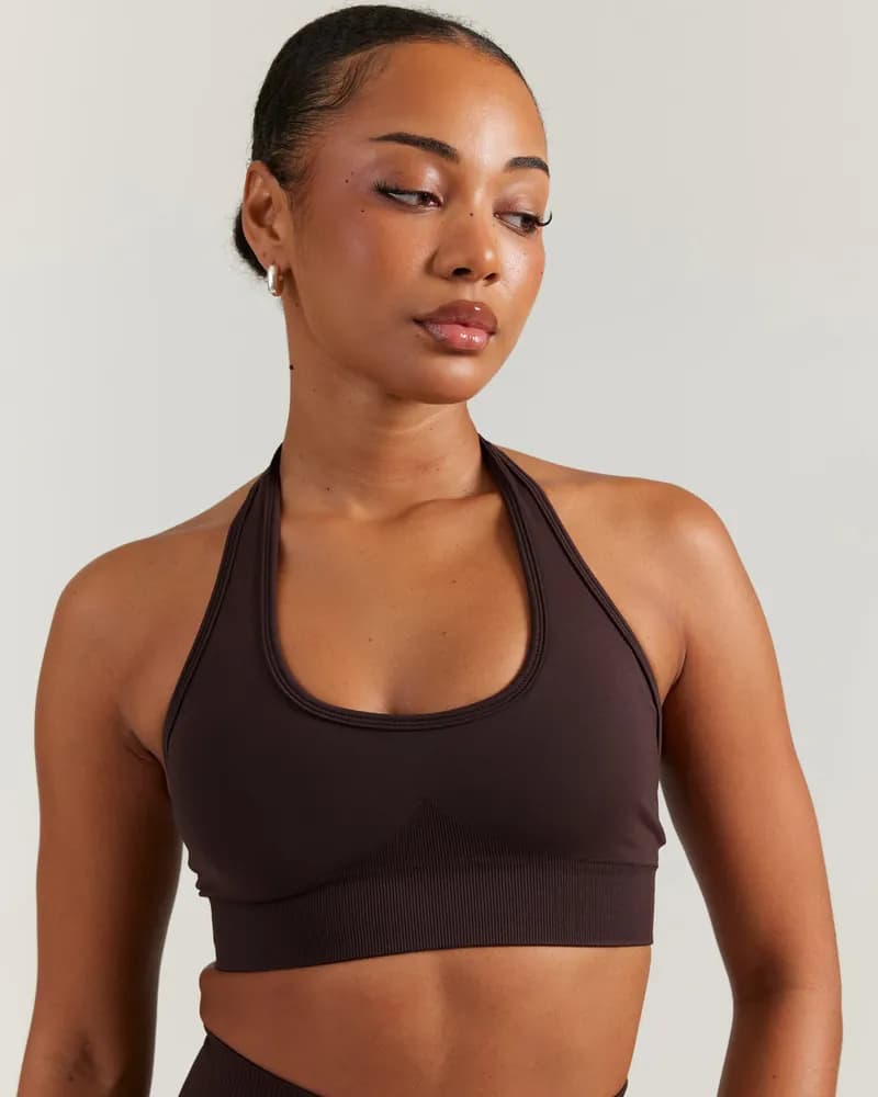 NKD Scrunch Halter Bra - Espresso — image 1 of 1