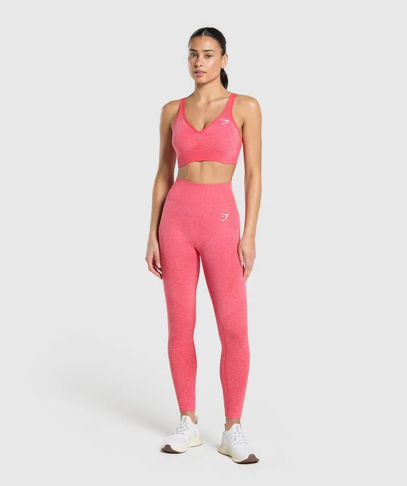 NKD Twist Sports Bra - Coral Marl — image 1 of 1